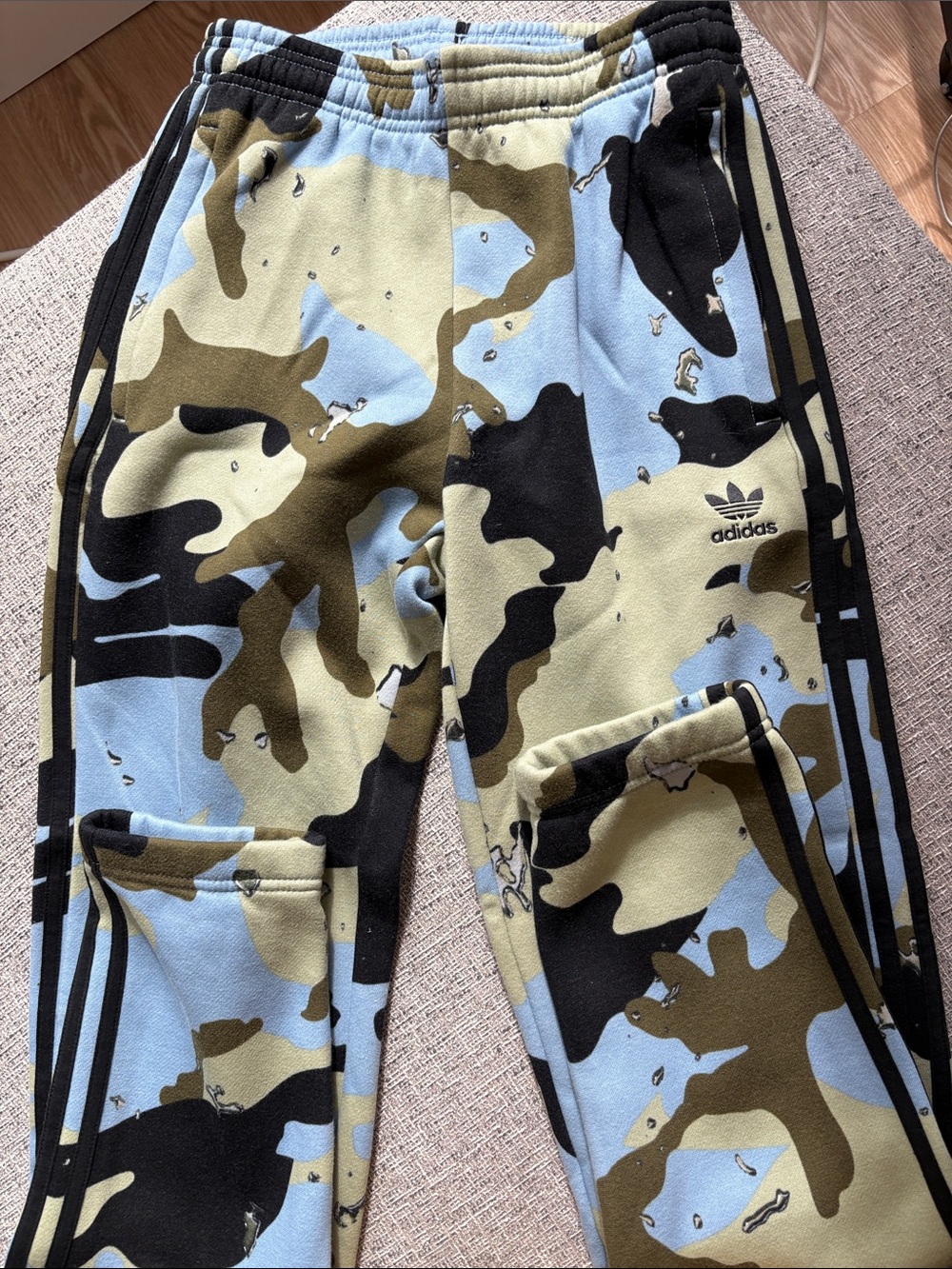 adidas Men’s Camo Track Pants - Blue, Olive, Black